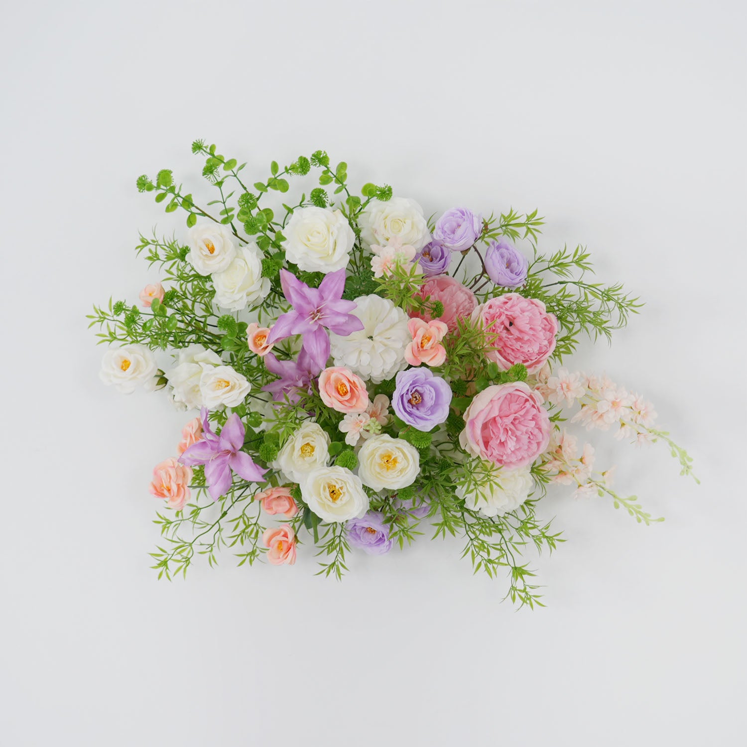 Uflower Artificial Purple Pink Wedding KT Backdrop Flower Row Decor